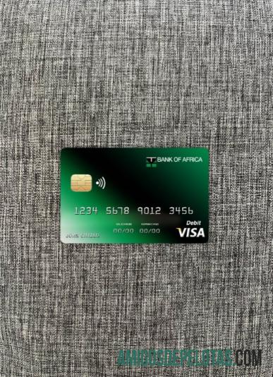 Frente do Photolook do cartão Visa do Burundi Africa Bank amostra